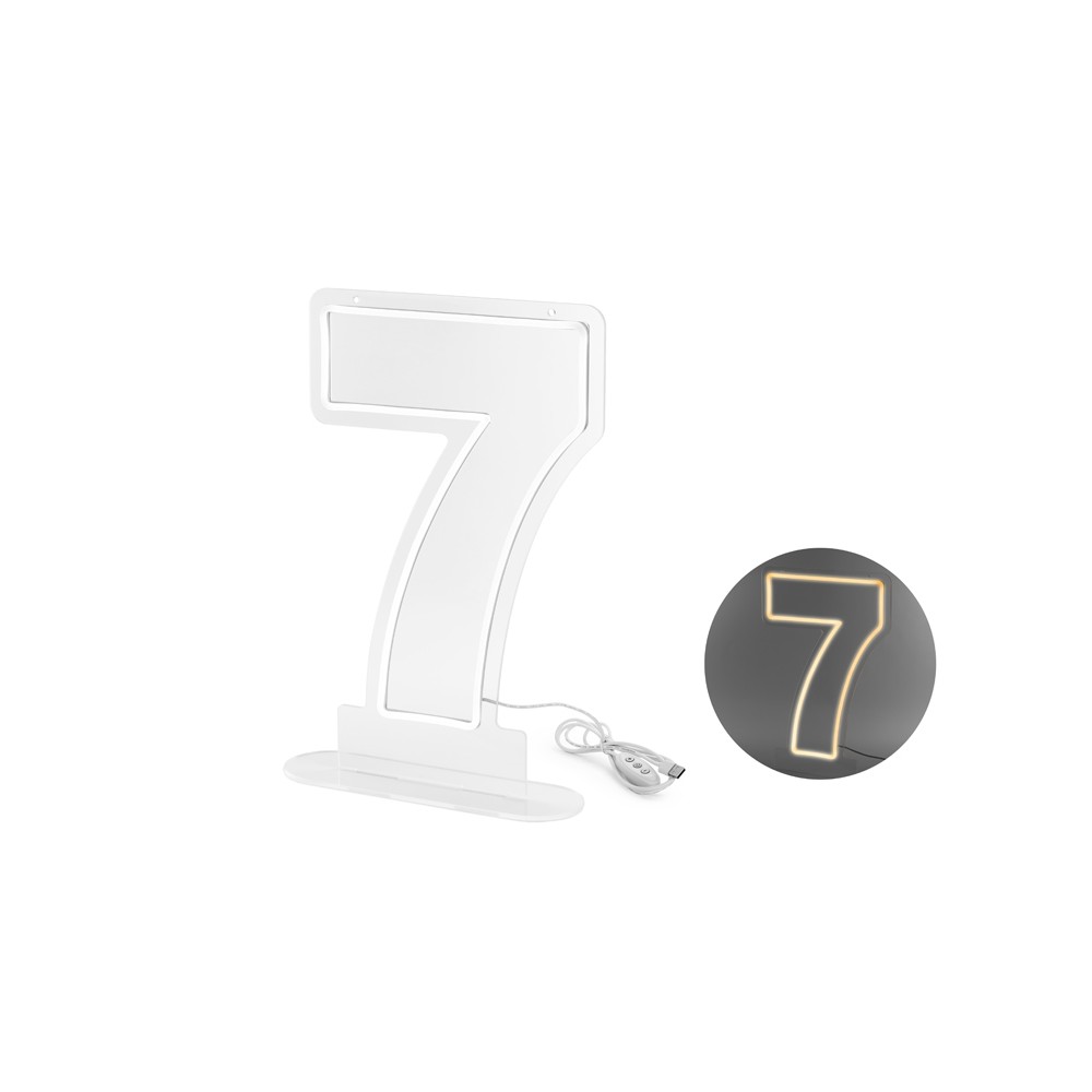 Néon LED - Chiffre '7' - blanc - 50cm