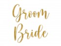 2 Autocollants pour verres ''Bride & Groom'' - or
