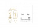 2 Autocollants pour verres ''Bride & Groom'' - or