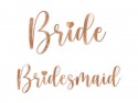 6 Autocollants ''Bride & Bridesmaid'' - or rose