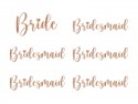 6 Autocollants ''Bride & Bridesmaid'' - or rose