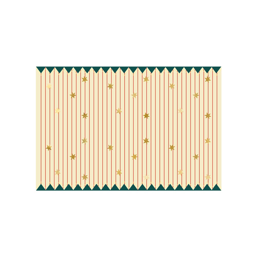 Nappe en papier Rayures fines et étoiles