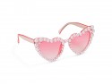 Lunettes - coeur avec perles - rose