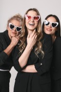 Lunettes - coeur avec perles - rose