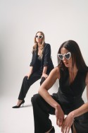 Lunettes - coeur avec perles - blanc