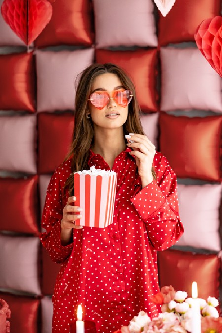 Lunettes - coeur - rouge