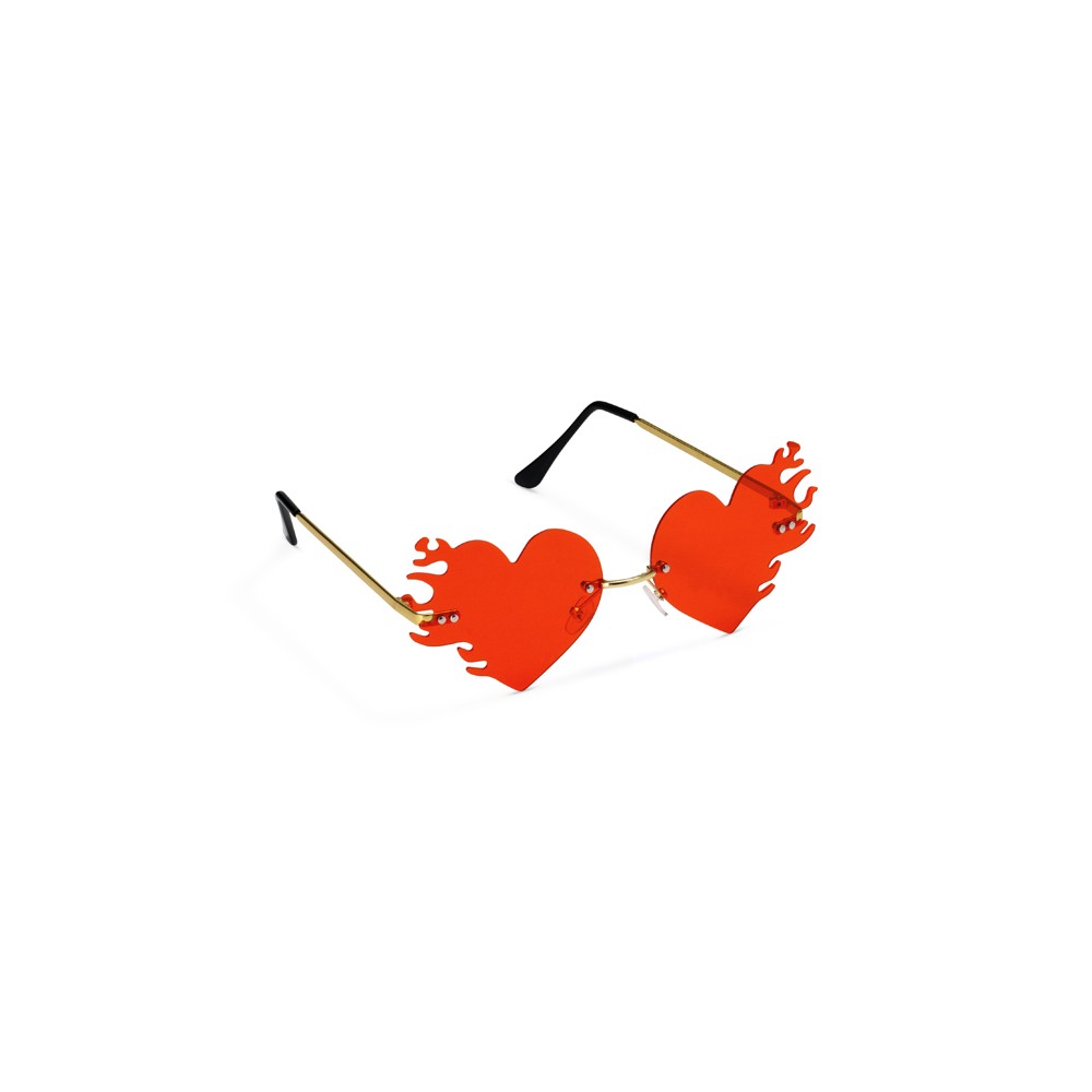 Lunettes - coeur flamme - rouge