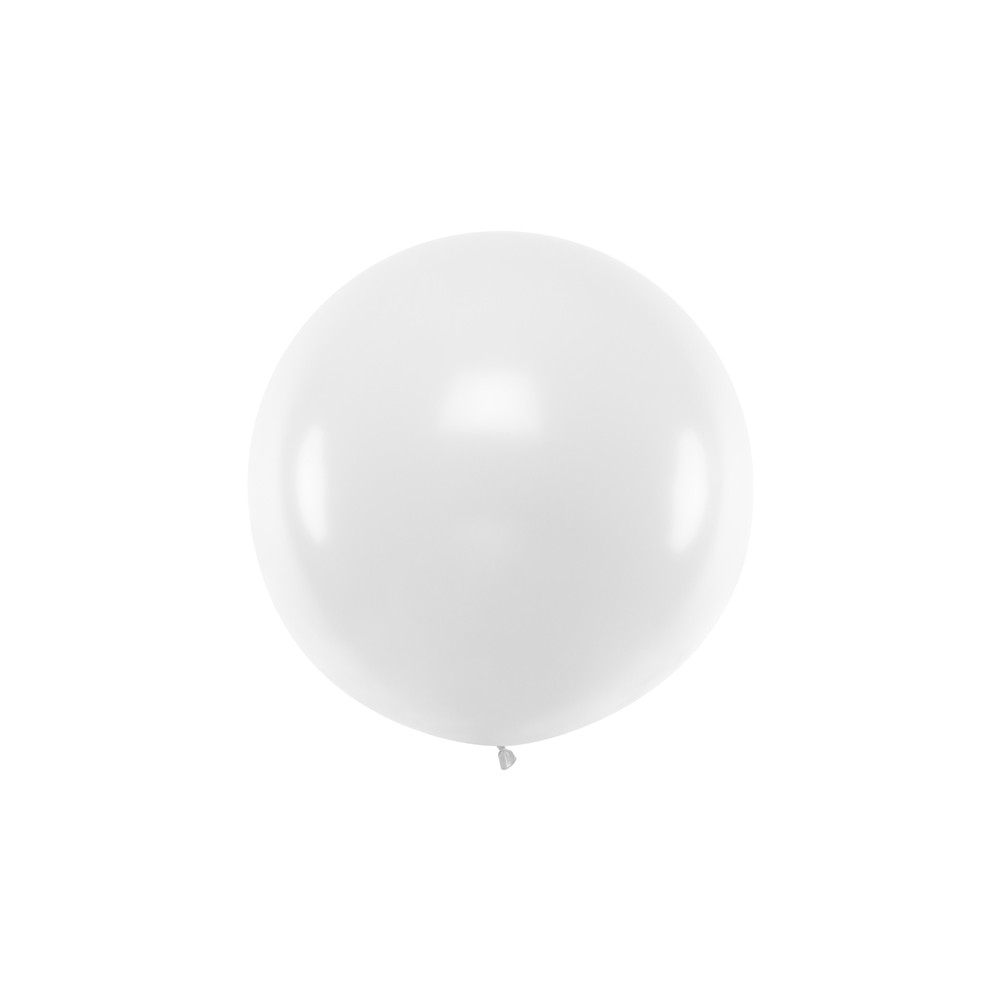 1 ballon rond en latex – Blanc – 1 m