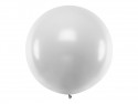 1 ballon rond en latex – Argent neige – Finition métallisée – 1 m
