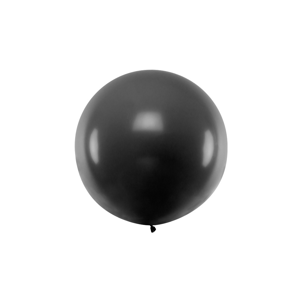 1 ballon rond en latex – Noir – 1 m