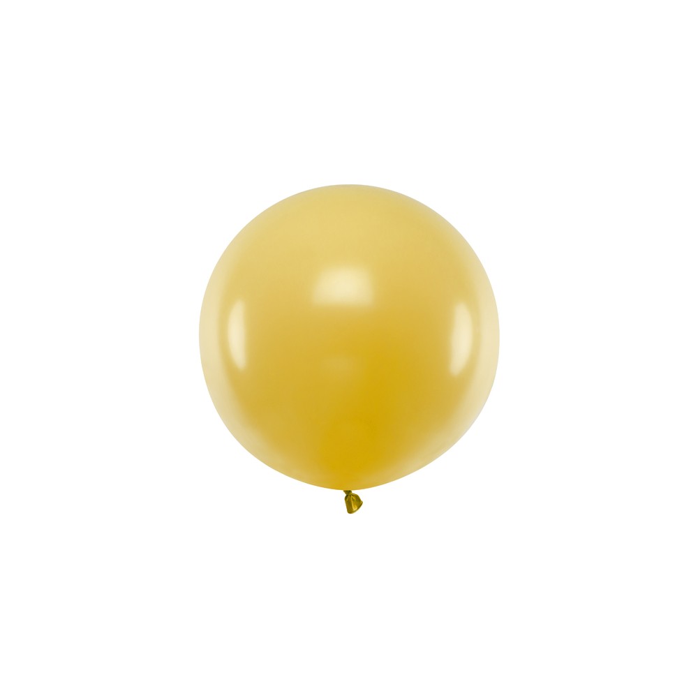 1 ballon rond en latex – Or – Finition métallisée – 60 cm