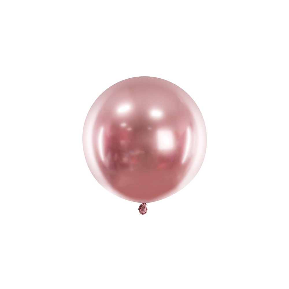 1 ballon rond en latex – Or rose – Finition brillante