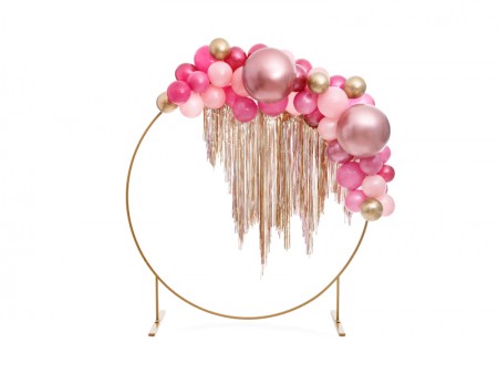 Ballon Glossy rond - or rose