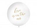 1 ballon rond en latex « L’amour est dans l’air » – Blanc – 1 m