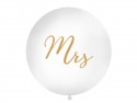 1 ballon rond en latex « Mme » – Blanc – 1 m