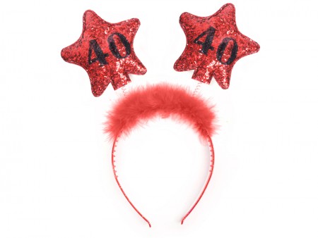Bandeau avec étoiles 40 rouge