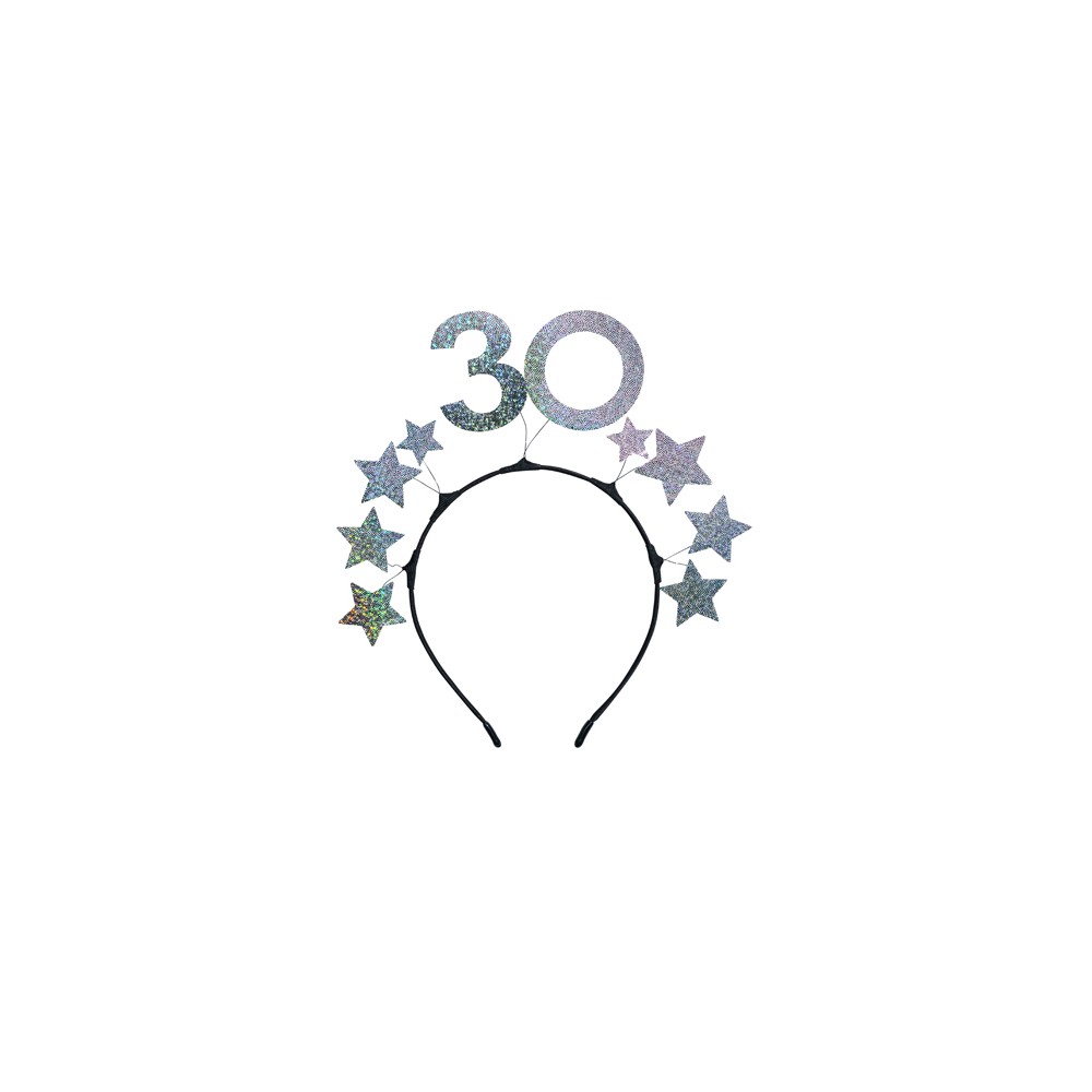 Bandeau avec étoiles 30 - argent