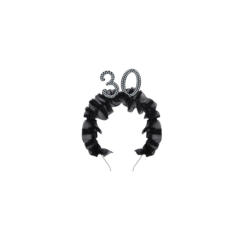 Bandeau '30' avec volant et perles