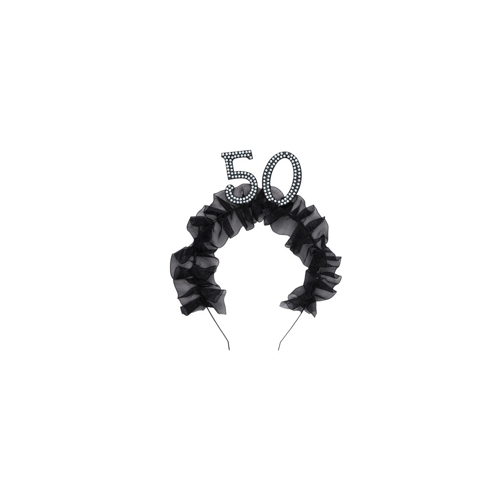 Bandeau '50' avec volant et perles