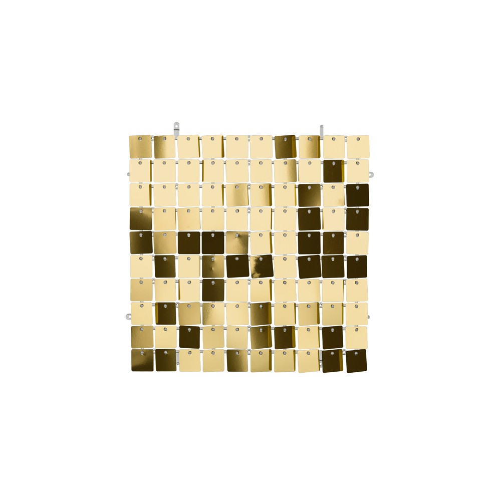 Panneau à paillettes - carrés - or froid