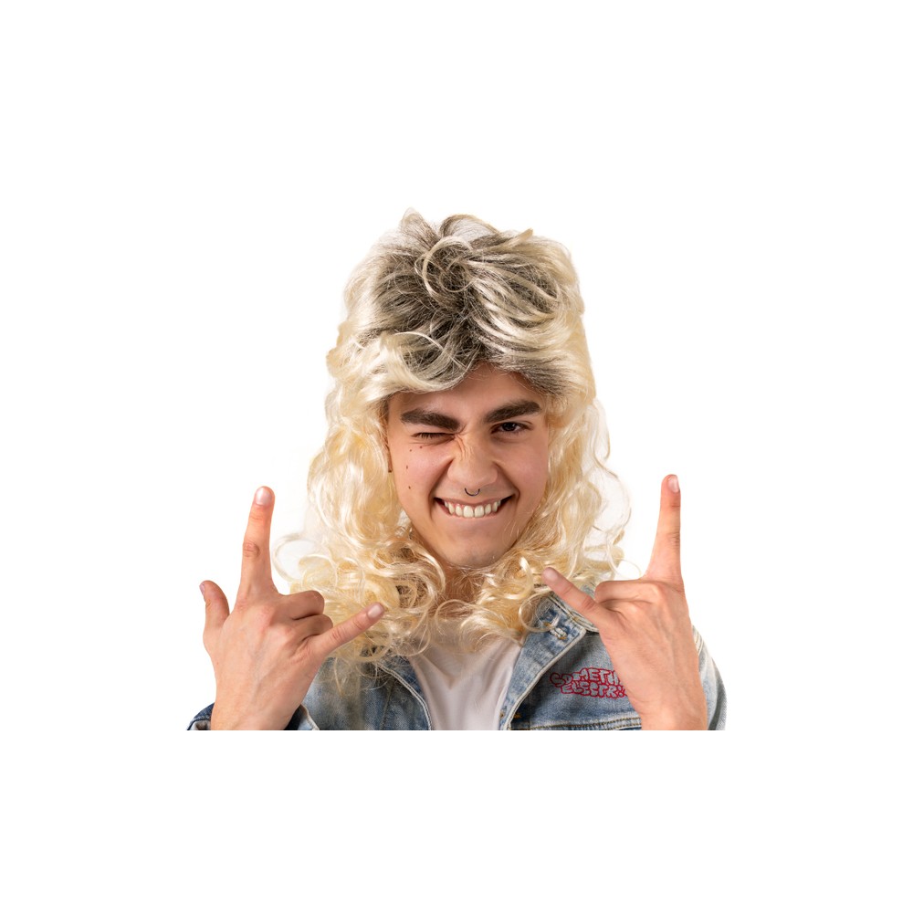 Perruque années 80 - longs cheveux - blond