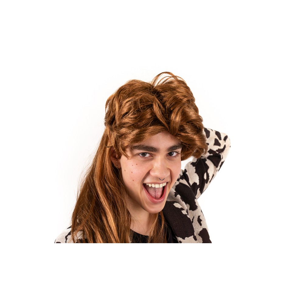 Perruque années 80 - longs cheveux - roux