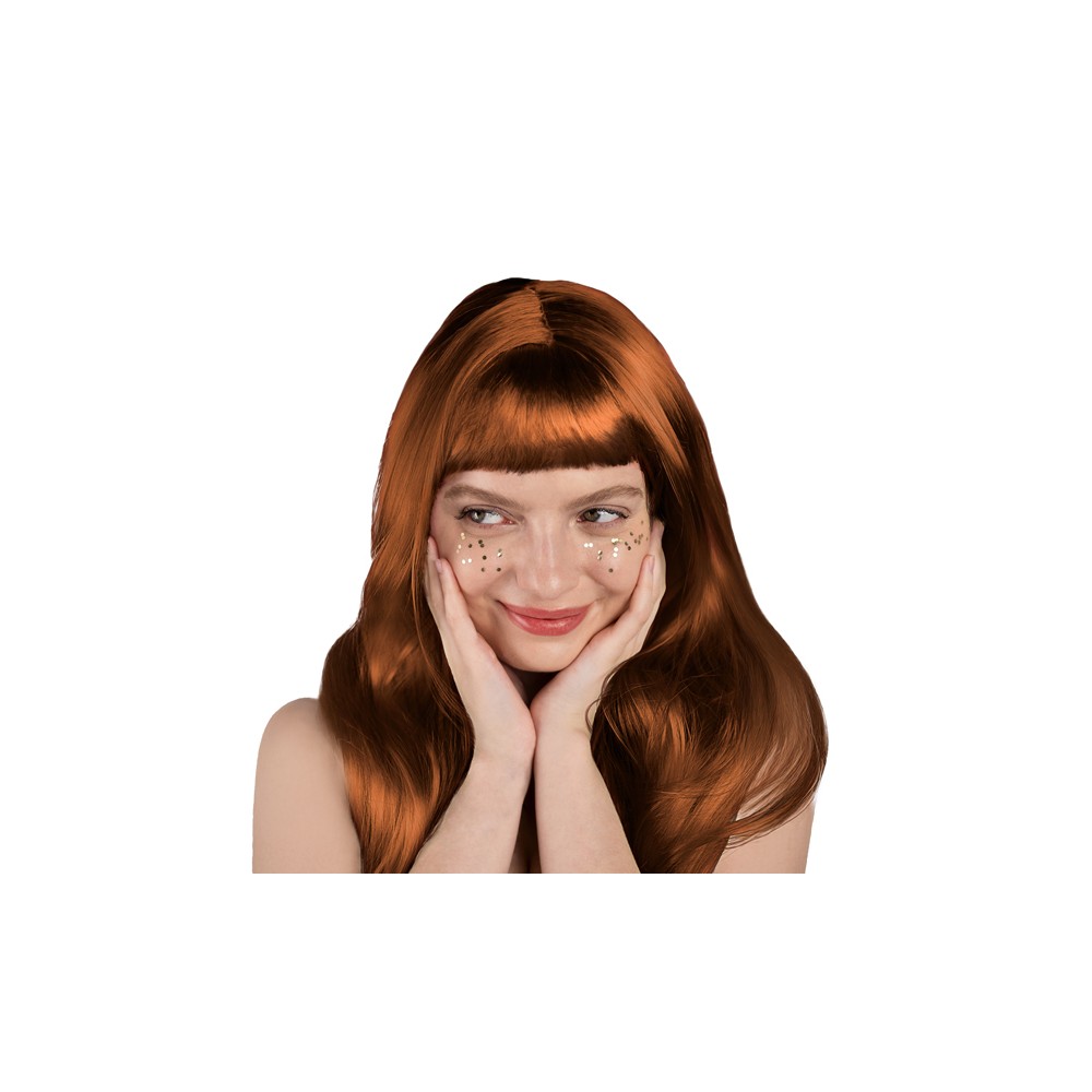 Perruque - longs cheveux - roux