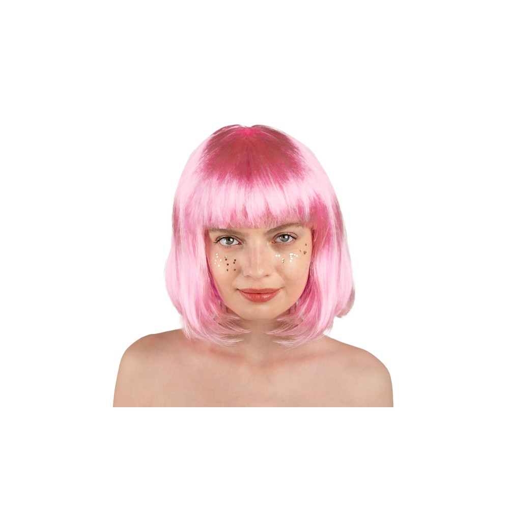 Perruque Cléopâtre - rose clair