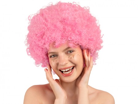 Perruque Afro - rose clair