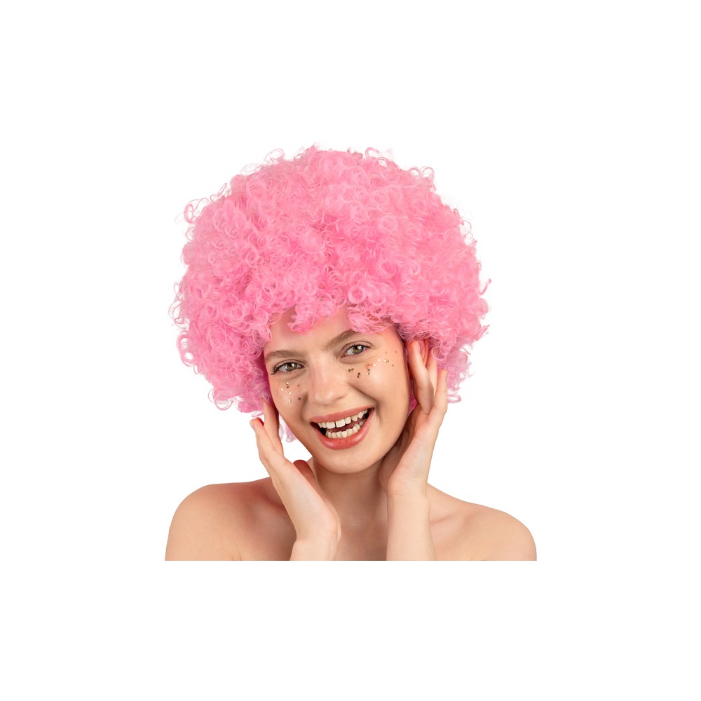 Perruque Afro - rose clair