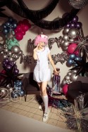 Perruque Afro - rose clair