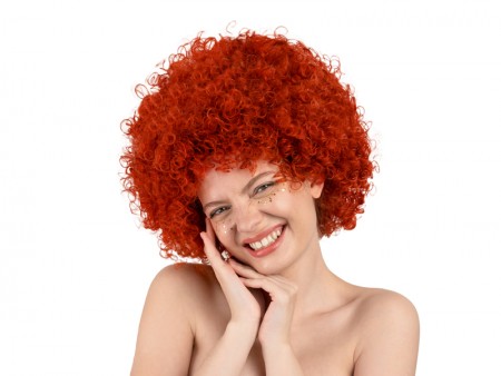 Perruque Afro - rose fraise