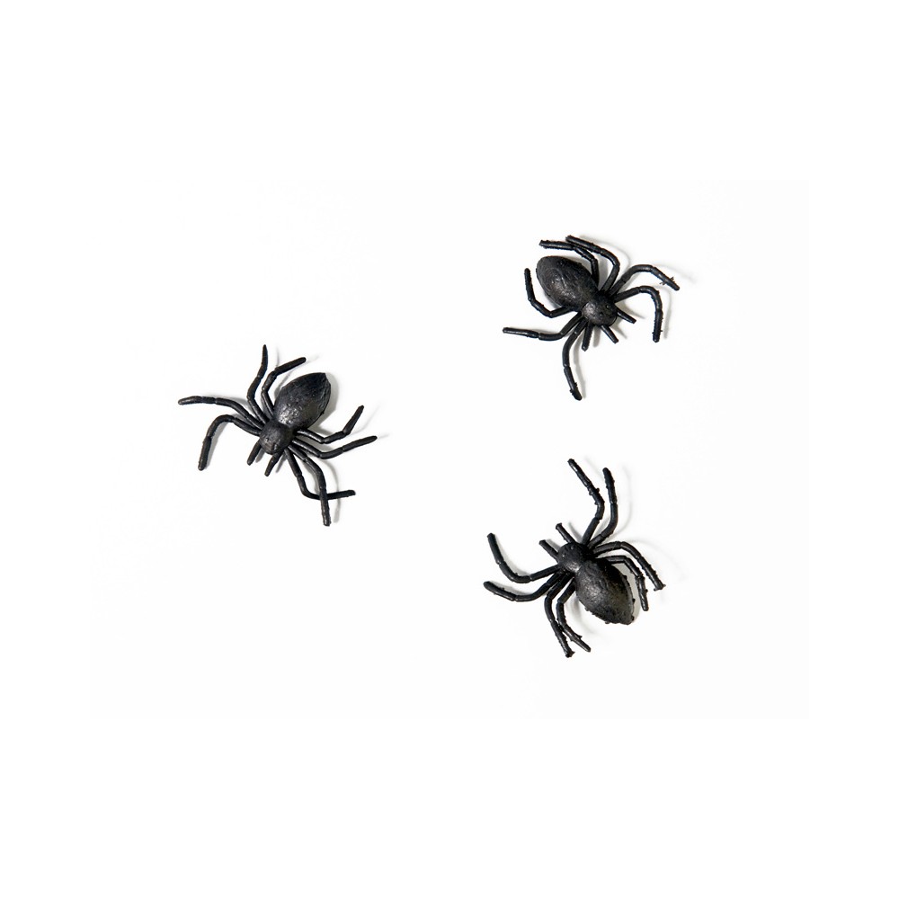 10 Araignées en plastique - noir