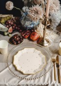Assiette de présentation avec perles - transparent