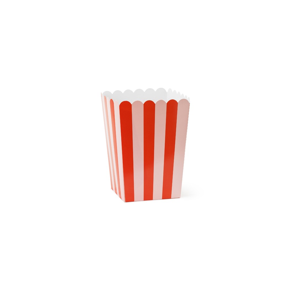 6 Boîtes à pop -corn rose/rouge