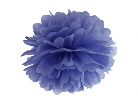 Pompon bleu foncé - 25 cm