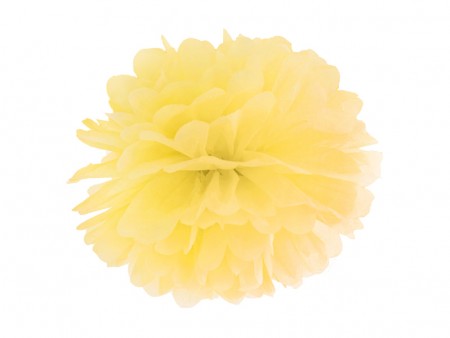 Pompon en papier jaune - 25cm