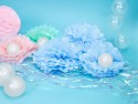Pompon en papier de soie - bleu ciel - 25cm