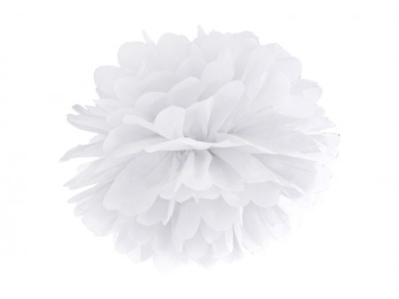 Pompon blanc - 35 cm