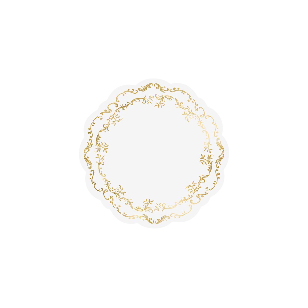 6 Sets de table avec Ornement or - blanc