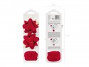 3 Set de Rubans tissu et rosettes en velours - rouge