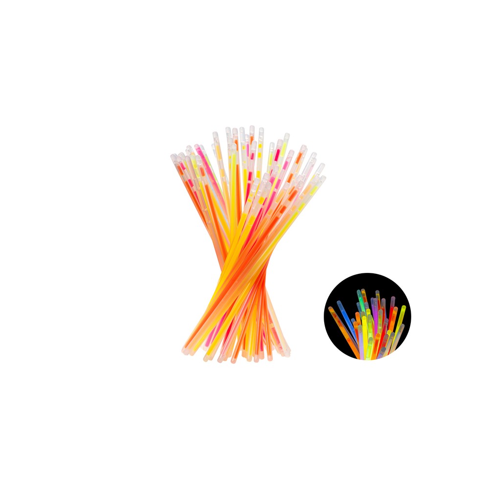 100 Bâtons lumineux fluorescents avec connecteurs