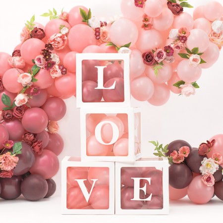 4 Boîtes à ballons LOVe -...