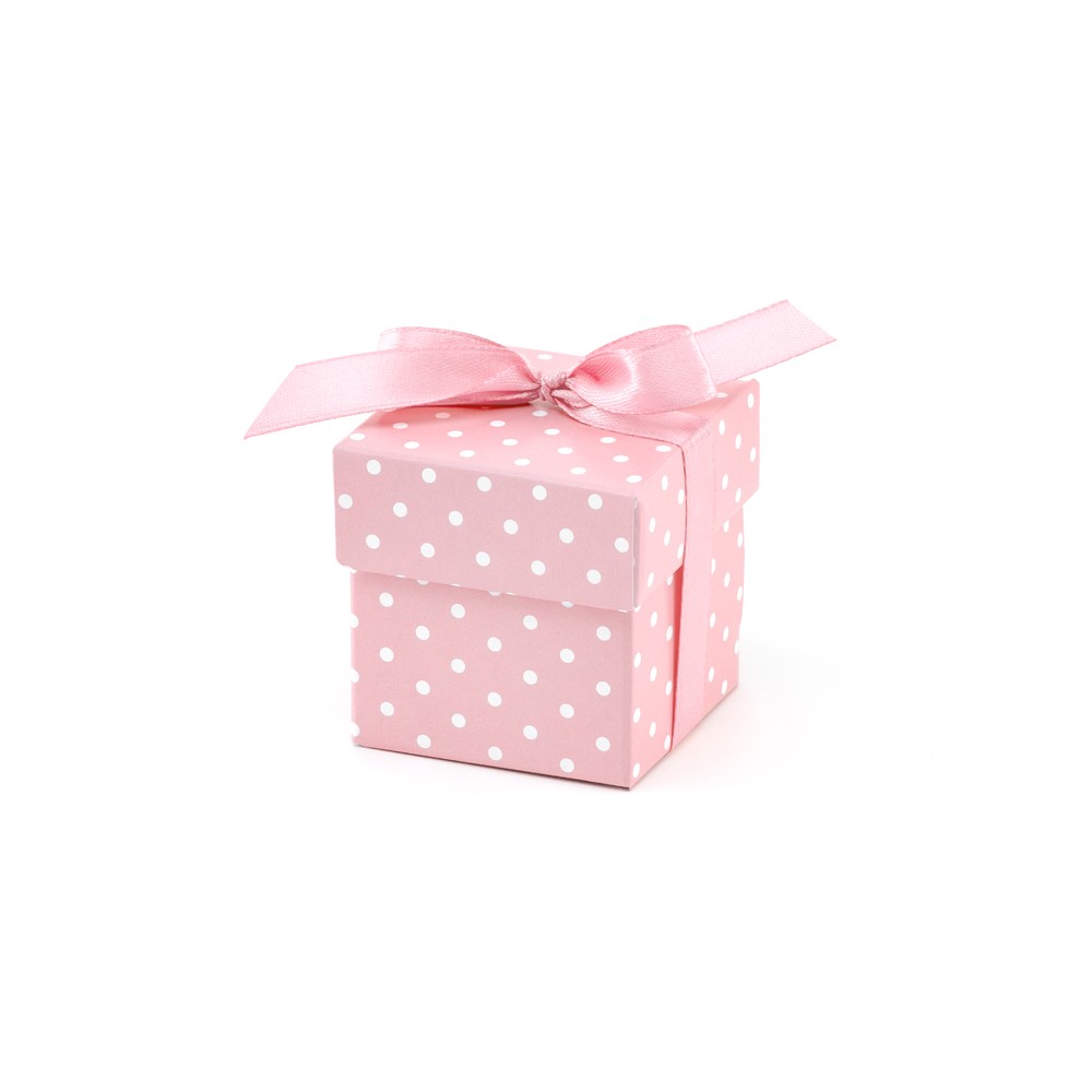 10 Boîtes avec des points - rose