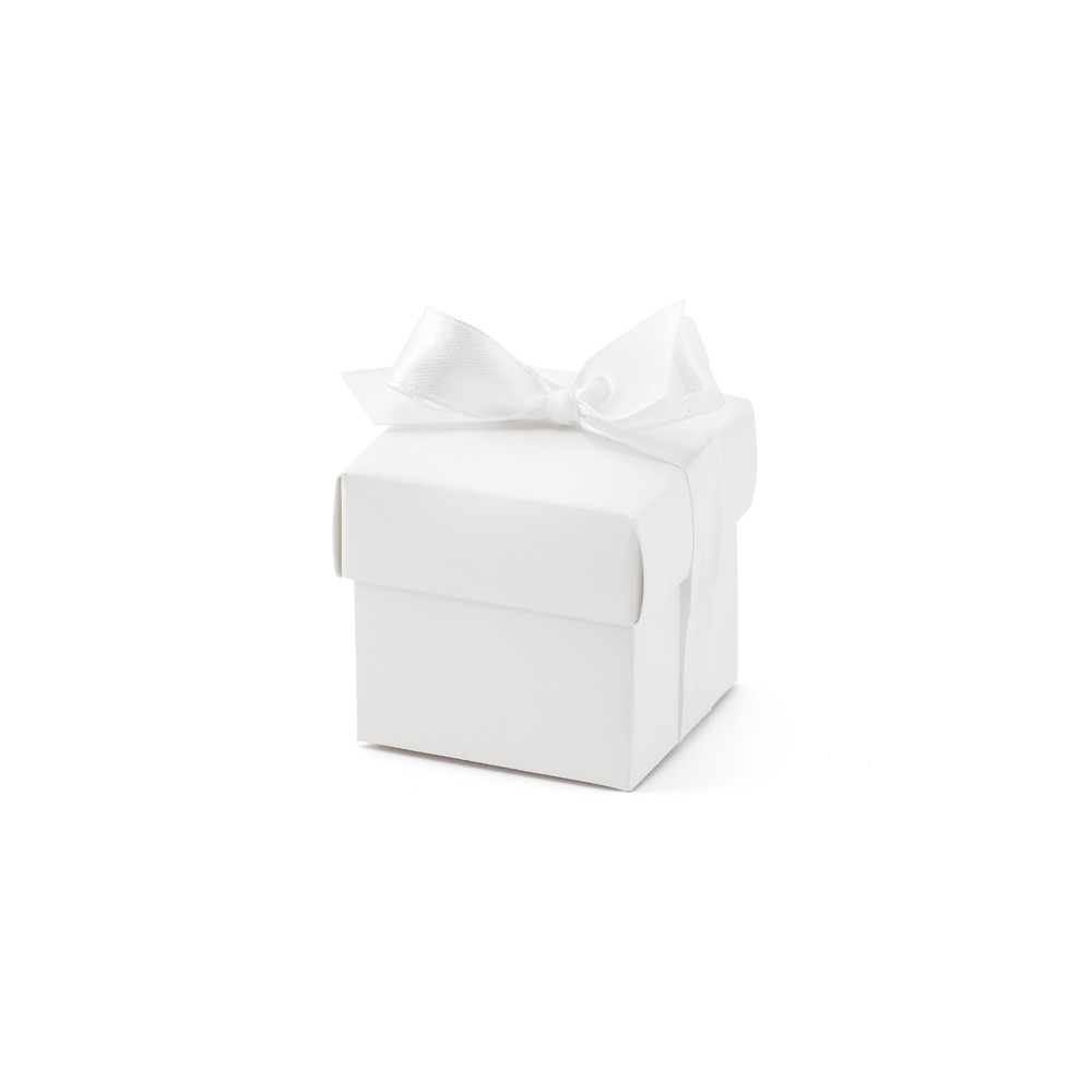 10 Boîtes avec un ruban - blanc