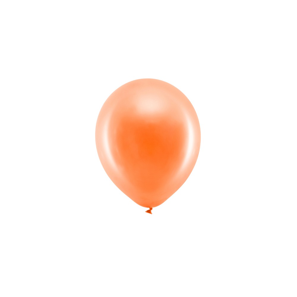 100 Ballons Rainbow 23 cm - métallisés - orange