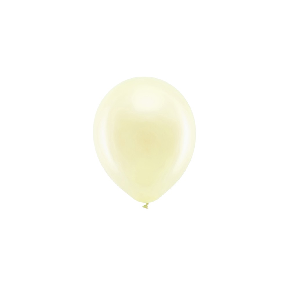 100 Ballons Rainbow 23 cm - métallisés - crème