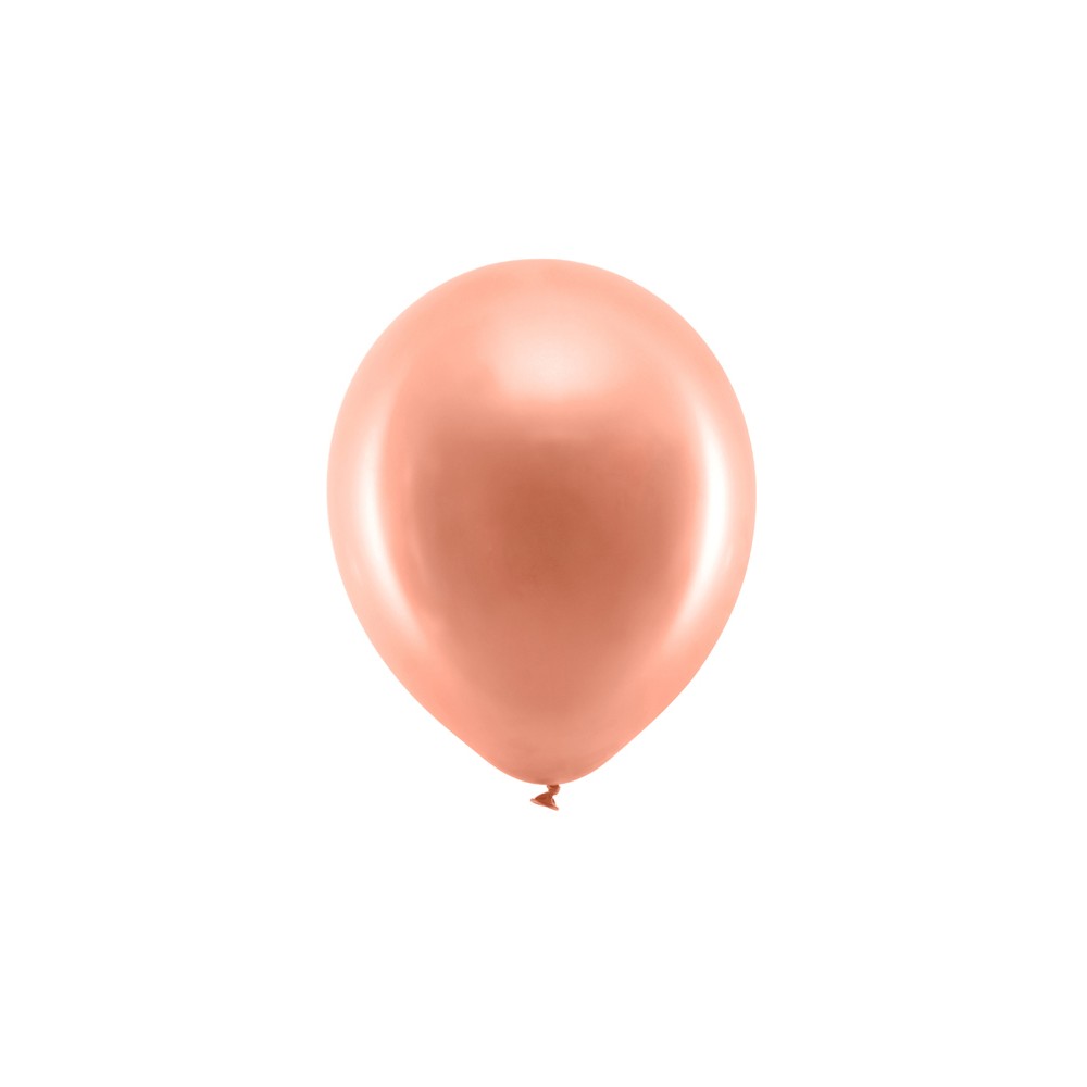100 ballons en latex – Or rose – Finition métallisée – 30 cm