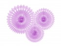 3 Rosettes décoratives - lavande - 20 -30cm
