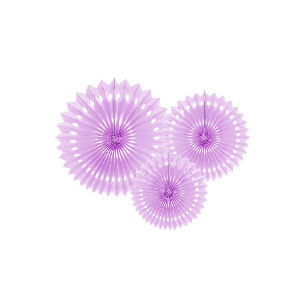 3 Rosettes décoratives - lavande - 20 -30cm
